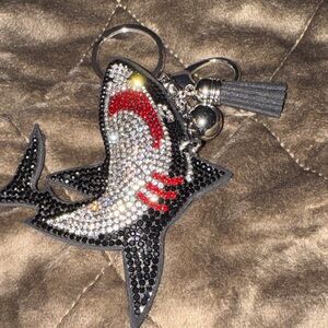 Rhinestone Shark Keychain